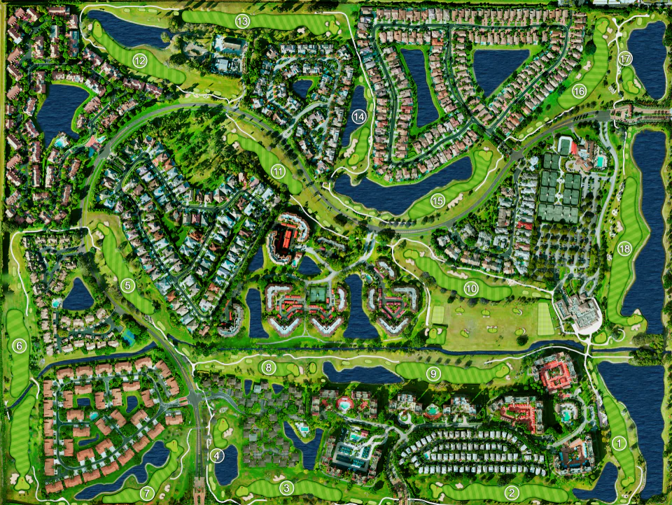 Full-course orthomosaic map, The Club at Boca Pointe