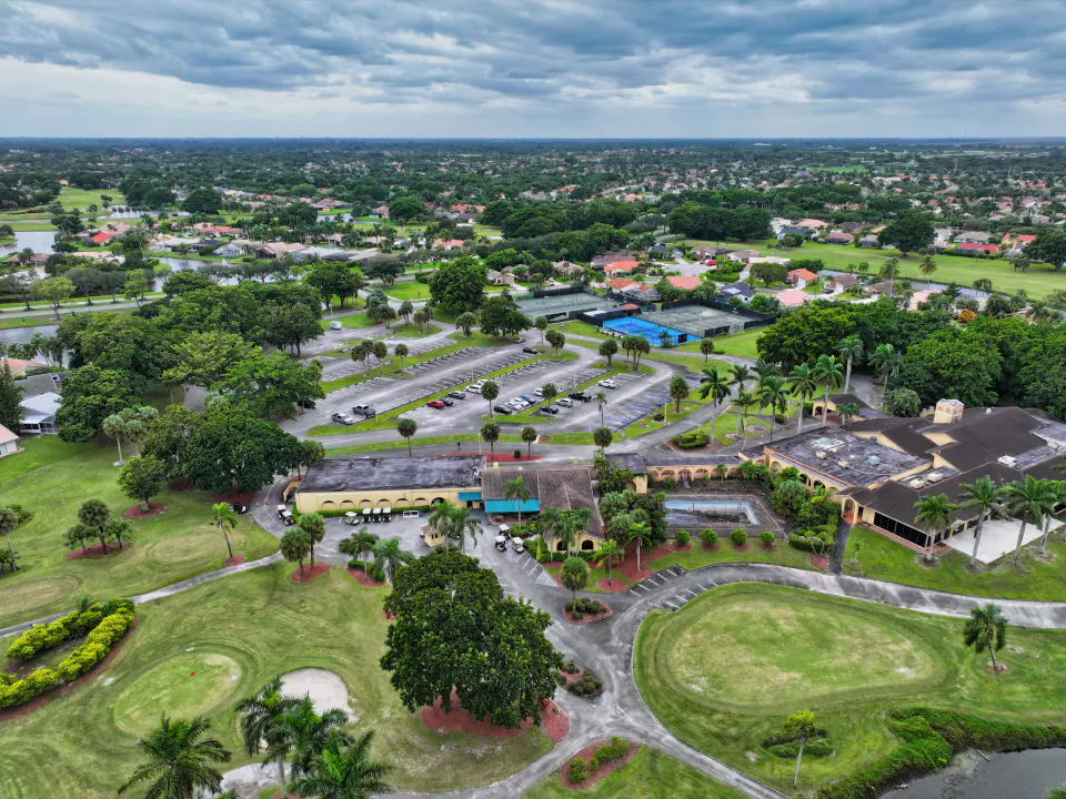 Full golf course aerial overview, Boca Raton