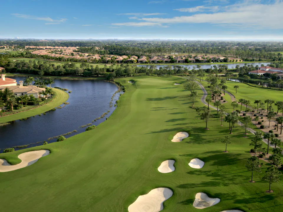 Golf course aerial photography drone