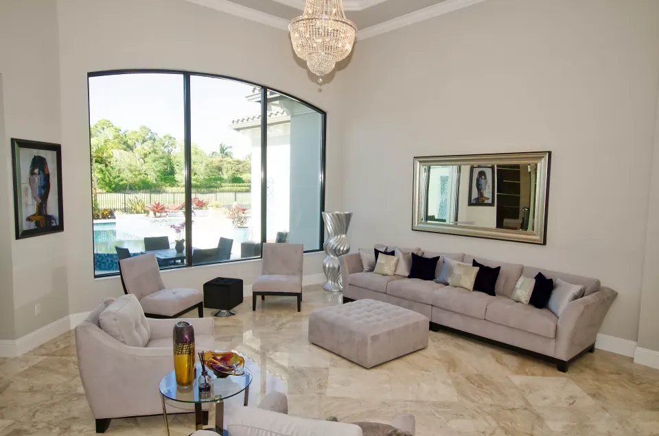 Formal living room interior, Boca Raton
