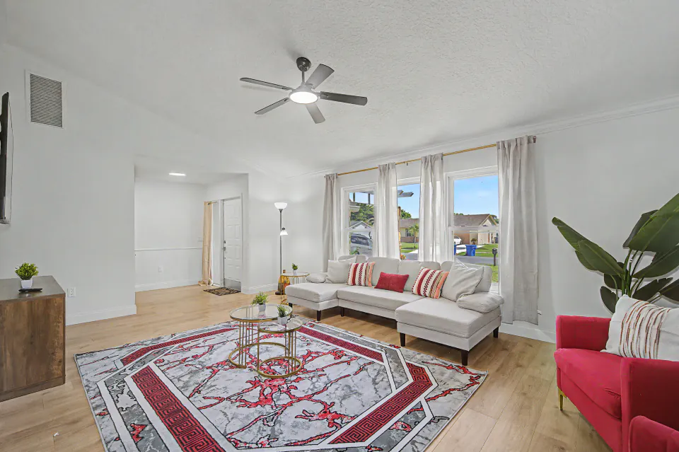 Living room interior, South Florida listing