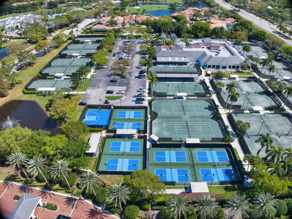 Tennis and pickleball courts aerial