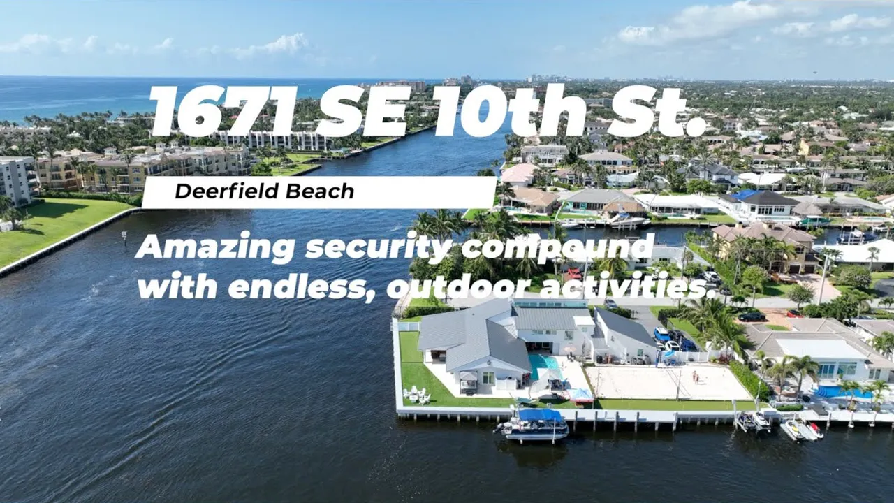 Aerial video of a Deerfield Beach waterfront compound